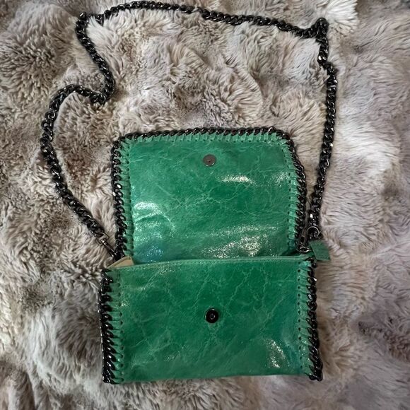 Borse In Pelle Emerald Green Leather Clutch Bag, made in Italy 🇮🇹 - Picture 5 of 16